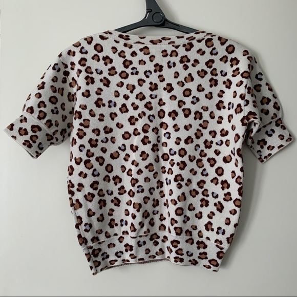NWT Ann Taylor Sweater Tee Leopard Print Boatneck - Picture 5 of 10